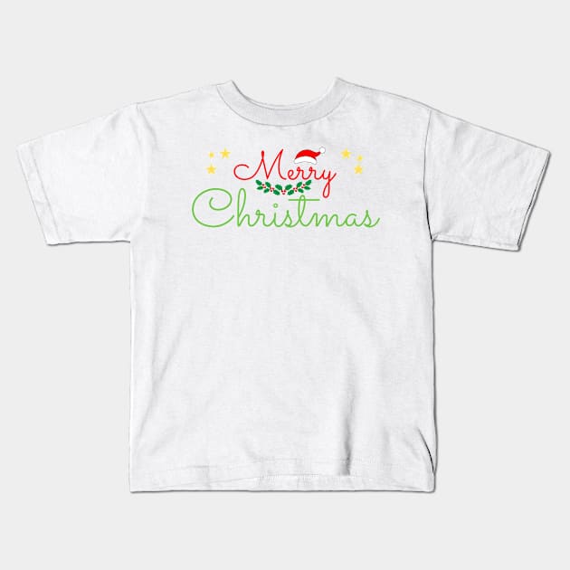 Merry Christmas Kids T-Shirt by cocoCabot